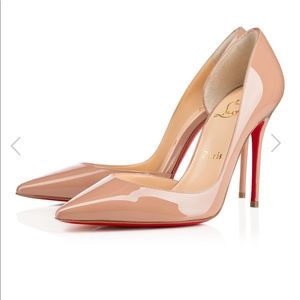 Christian Louboutin Iriza Nude Patent Leather Pumps